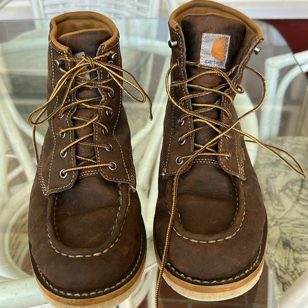 Carhartt Brown Leather Moc Toe Work Boots